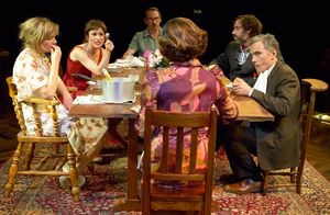 Jessica Hynes, Amelia Bullmore, Paul Ritter, Amanda Root (foreground), Stephen Mangan and Ben Miles @ BroadwayWorld Jessica Hynes, Amelia Bullmore, Paul Ritter, Amanda Root (foreground), Stephen Mangan Photo
